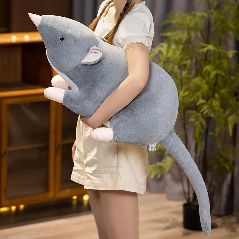 Lebensechte Maus, weiches Plüschtier, graue Maus, Stofftier, Rattenkissen, süßes Geschenk für Geburtstag und Weihnachten 100cm