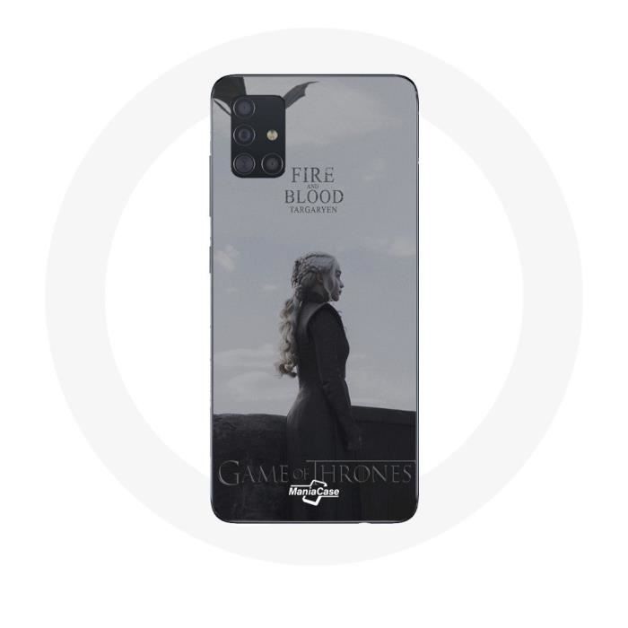 Hülle für Samsung Galaxy A51 5G Game of Thrones Staffel 8 Daenerys Targaryen Feuer und Blut Game of Thrones Logo Grau