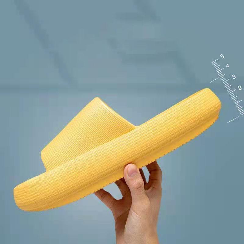 Sommer Frauen Hausschuhe 3,5 cm Dicke Plattform Indoor Bad Pantoffel Weiche EVA Anti-rutsch Hause Hausschuhe Slides Sandalen 36/37 gelb