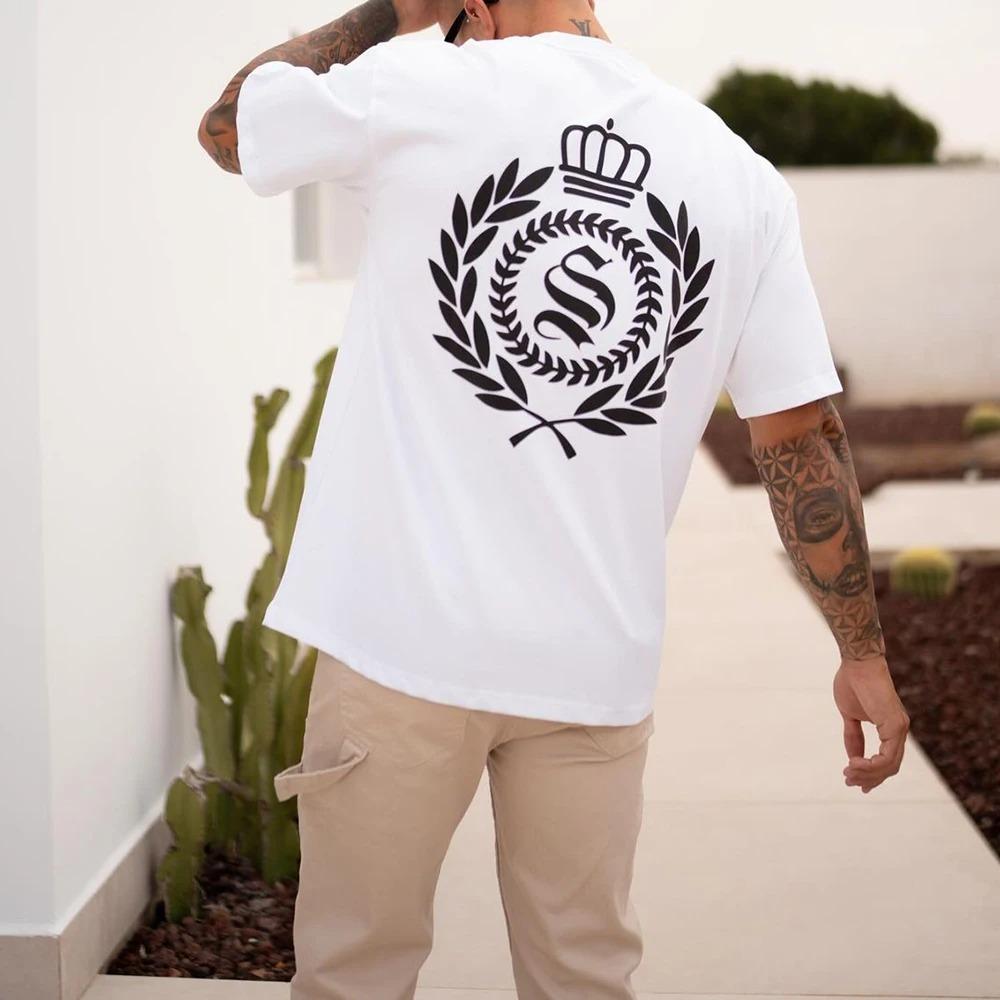 Baumwoll T-Shirt Herren T-Shirts Herren Kurzarm T-Shirt Mann Neue T-Shirts Y2k Kleidung Kleidung T-Shirt Grafik Original Herren Männlich XXXL weiß