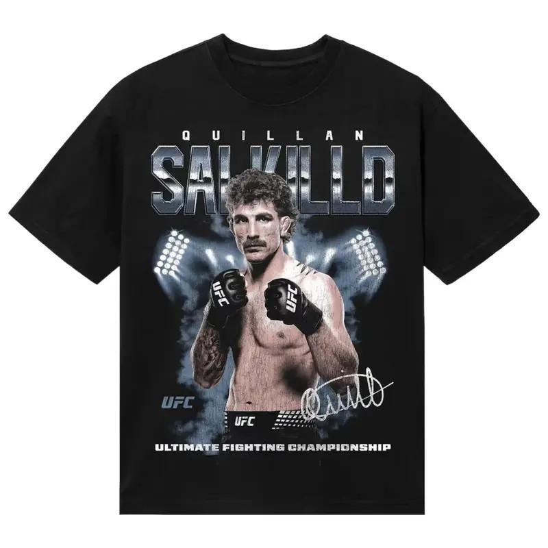 Quillan Salkilld UFC Shirt, MMA Kämpfer Grafik T-Shirt, UFC Fight Night T-Shirt, Qu S gray