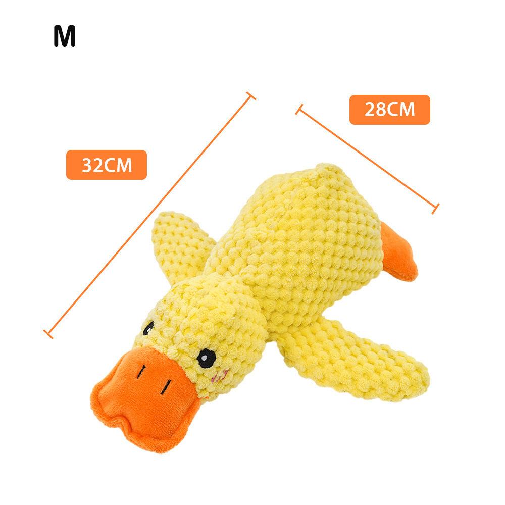 Kauspielzeug für Hunde, süßes Plüsch-Enten-Sound-Spielzeug, ausgestopftes Quietschtier, Quietschspielzeug für Hunde, Reinigungszahn, Kauspielzeug für Hunde aus Seil yellow