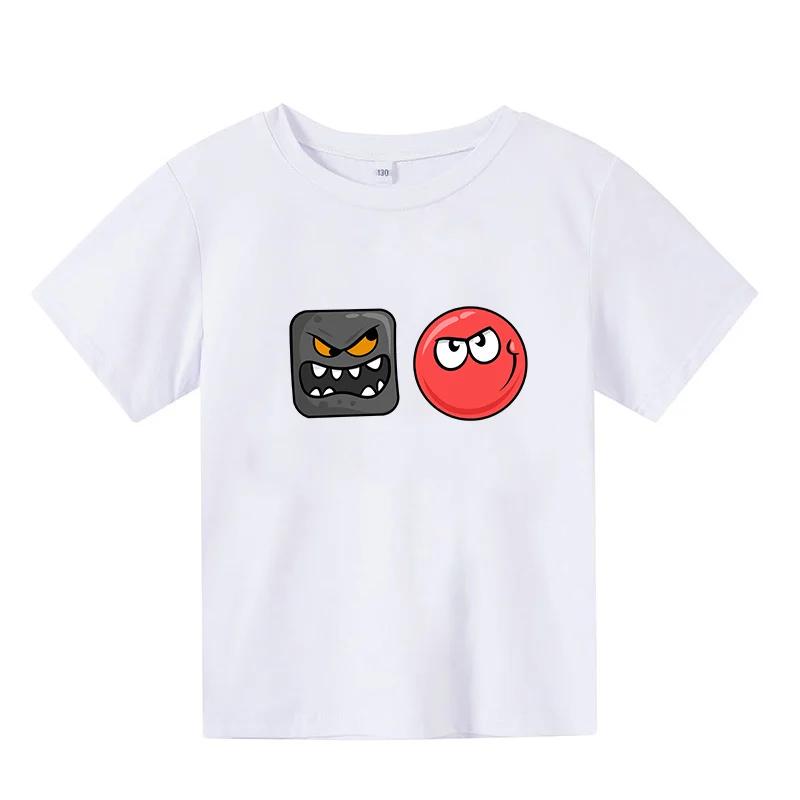 2025 Kinder Niedlich ROTER BALL 2. Druck Kleidung Kinder Sommer Mode T-Shirt Jungen Cartoon T-Shirts Mädchen Kurzarm Lässige Oberteile 160 elfenbein