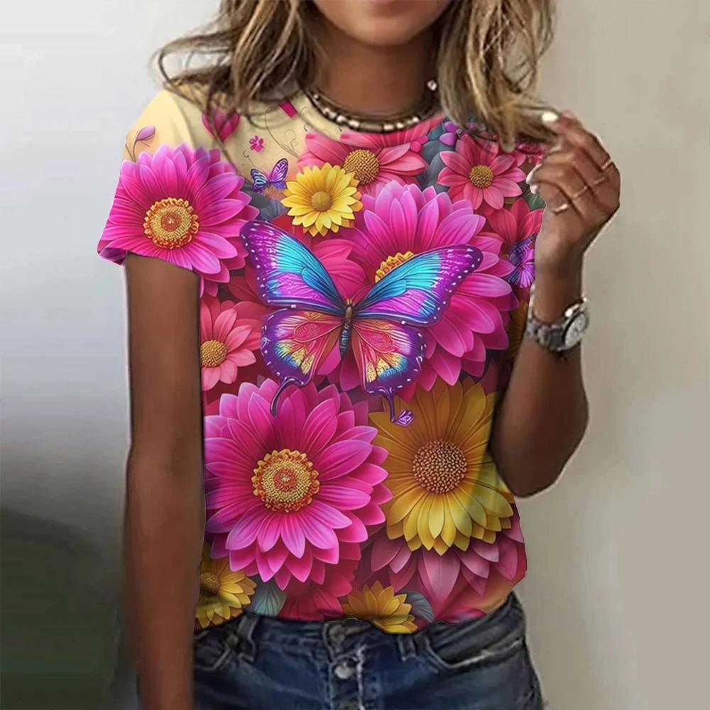 5 bis 14 Jahre Mädchen Kleidung Lila und Blau Schmetterlingsdruck Schwarzes T-Shirt Kinderbekleidung Kinder Sommer Kurzarm Kinder Top 120 pink
