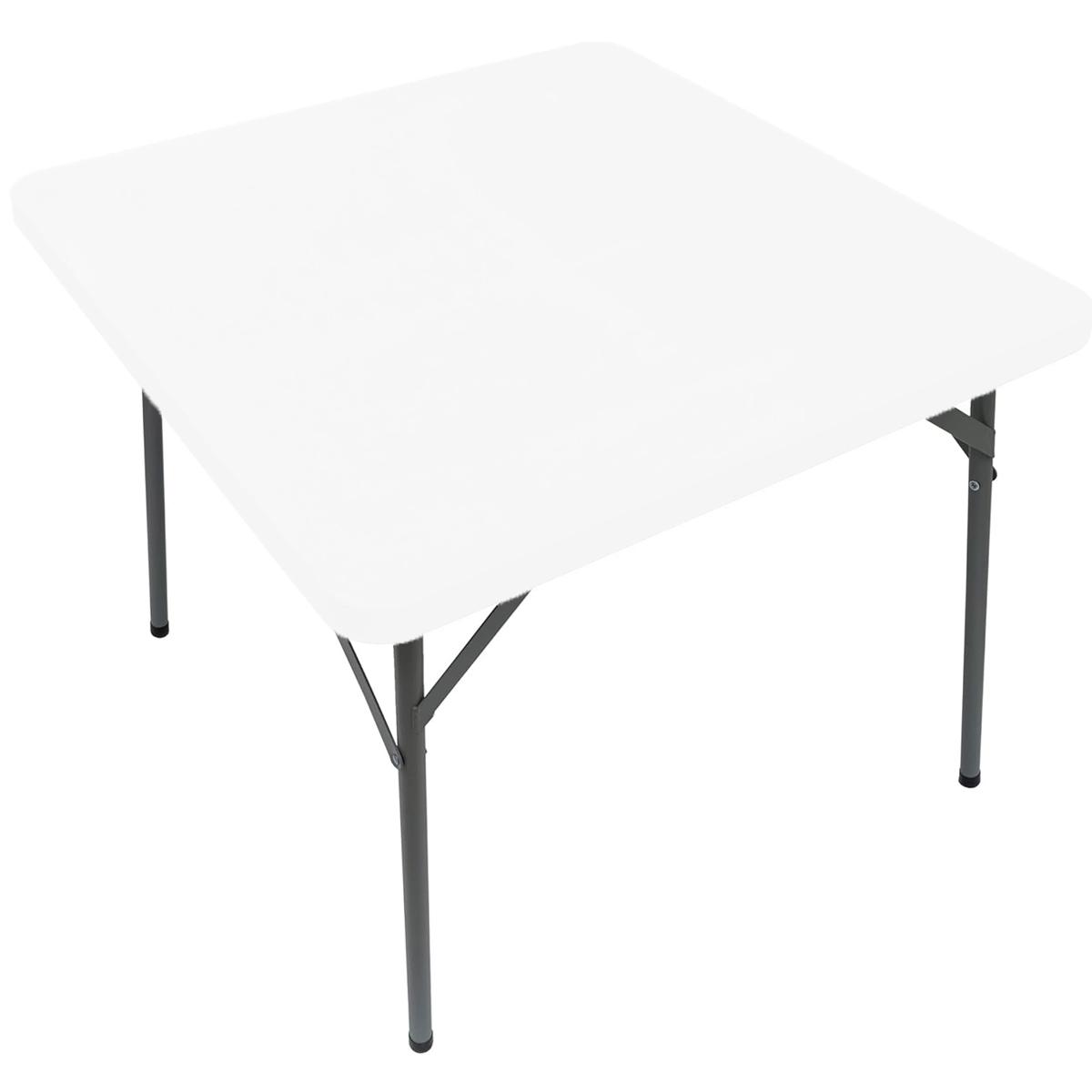 Quadratische Einbautischdecke, elastische Tischdecke für Esszimmer, Küche, Zuhause, Party, Stretch-Spandex-Tischdecke, Schonbezug weiß