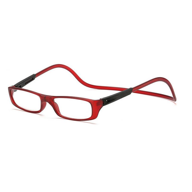 Presbyopische Brille Magnet 1 Stück Hängender Hals Anti-Verlust Für Eltern Senioren Lesebrille tragbar Einstellbar Unisex Zubehör +2.0 wein rot