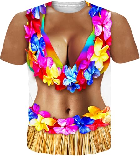 Neues lustiges Bikini T-Shirt Fake Bauchmuskeln 3D-Druck Herren Damen Kurzarm T-Shirts Oversized Harajuku Y2K T-Shirts Tops Kinderkleidung XXS purple