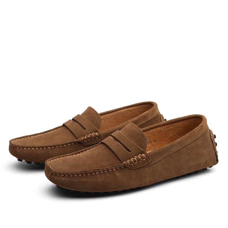 Herren Loafer aus hochwertigem Leder, Freizeitschuhe, Mokassins, Slipper, Herrenschuhe, modische Herrenschuhe, Herrenschuhe, Autofahrerschuhe, Größe 38–49 43 khaki