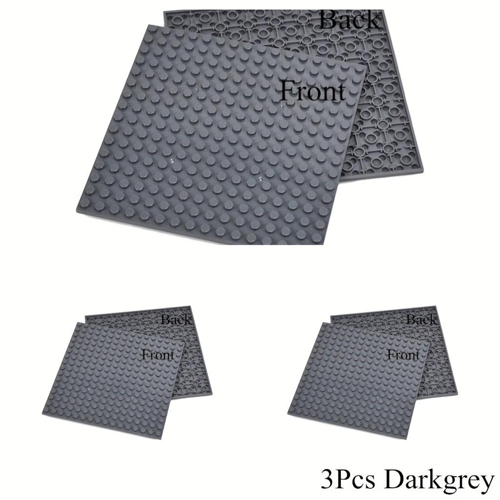 3 Stück Platten 16 x 16 MOC Doppelseitige Grundplatten-Bausteine, Grundplatten-Stadtteile, Lernspielzeug, Halloween-Weihnachtsgeschenke dunkelgrau