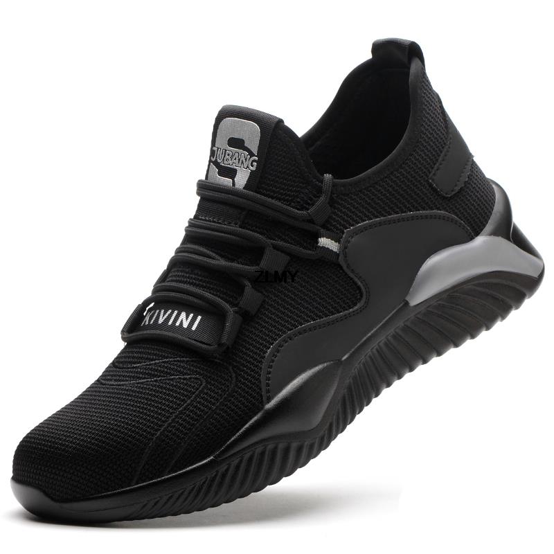 Atmungsaktive Sicherheitsschuhe für Herren und Damen mit Stahlkappe, pannensichere Arbeitssicherheitsstiefel, leichte Anti-Smash-Sneaker, neue Herrenmode 36