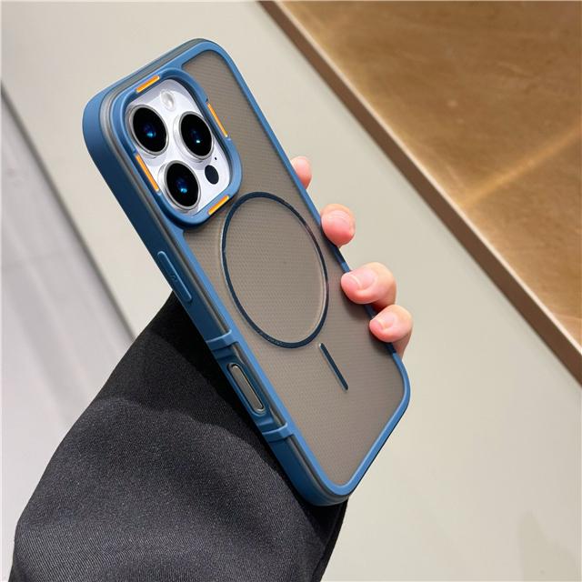 Für iPhone Luxus Durchscheinende Farbe Rahmen Magsafe Magnetische Handyhülle Für iPhone 16E 15 14 Plus 13 12 Pro Max Schutzhülle iPhone 15 Plus gray
