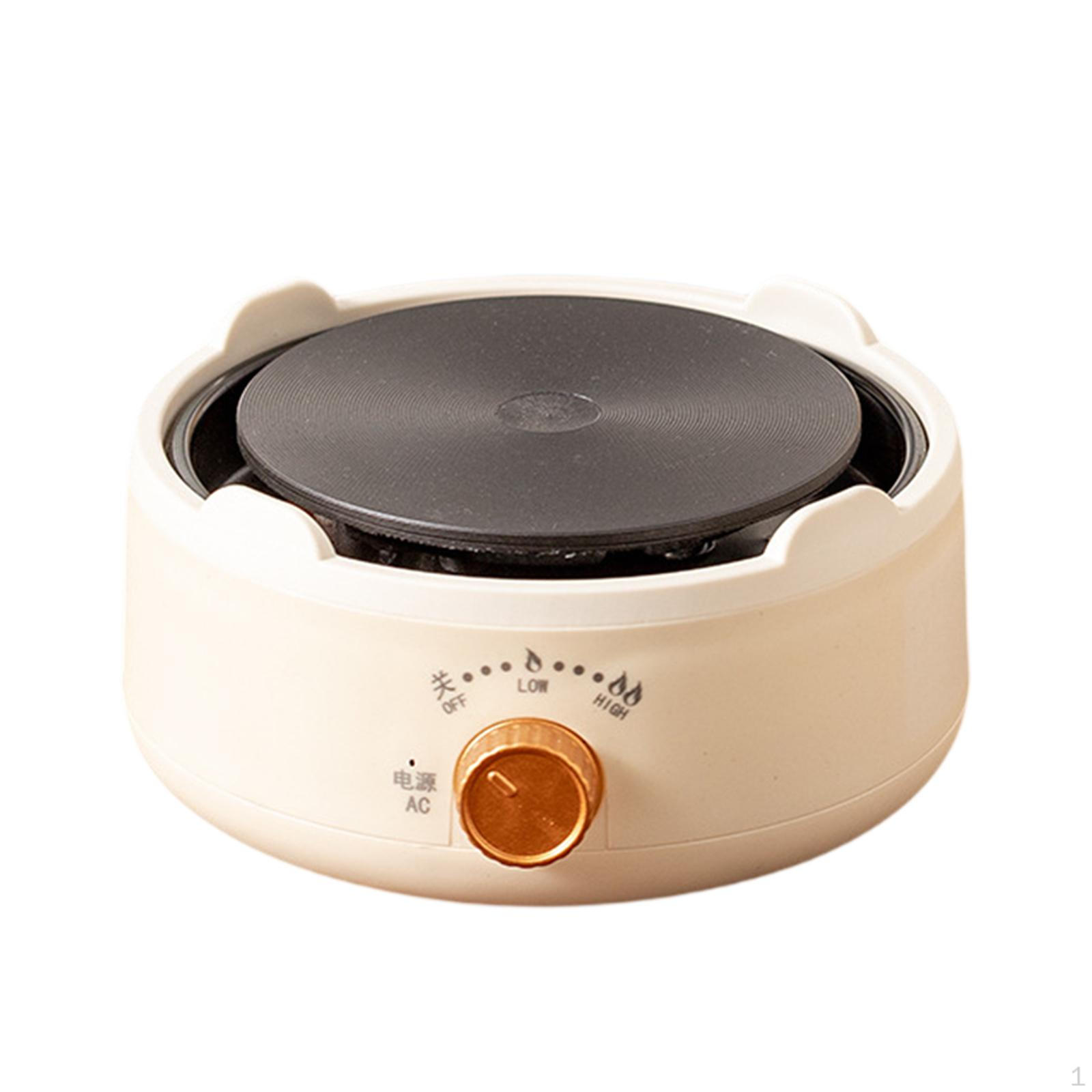 Elektrische Herdplatte Miniplatte Kaffeewärmer Kochfeld für Küche Innen Außen Beige White