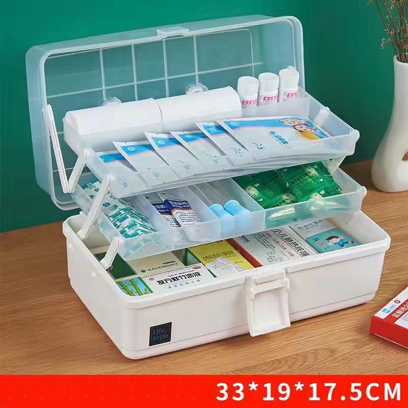 Haushalt Medizin Box Medizin Notfall Medizinische Lagerung Box Multi-schicht Große-kapazität Kosmetik Gadgets Hause Lagerung Box 33*19*17.5 cm weiß