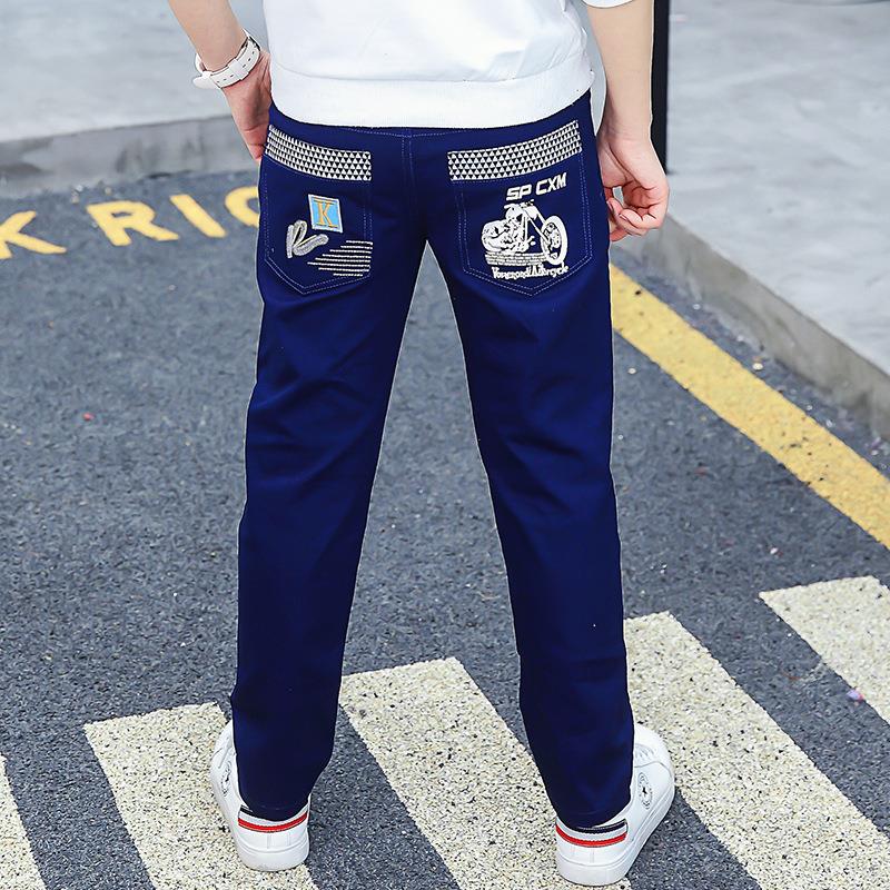 Hübsche Freizeithose für Jungen aus Baumwolle mit mittlerer Taille, Stretch, Kinderbekleidung, Frühlings- und Herbsttrends 120 dunkelblau