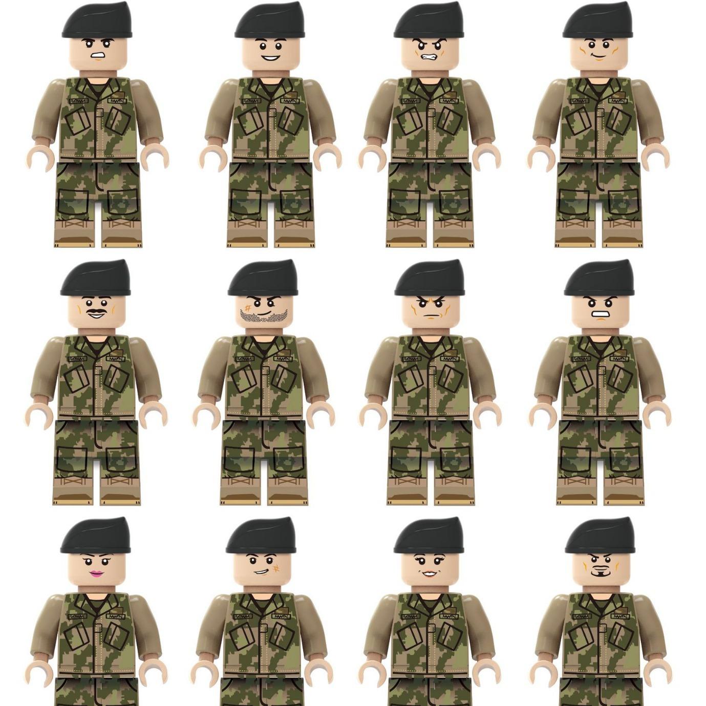 12PCS 8107 Air Assault Division Kleine Pellet Militär Puppe kinder Bausteine
