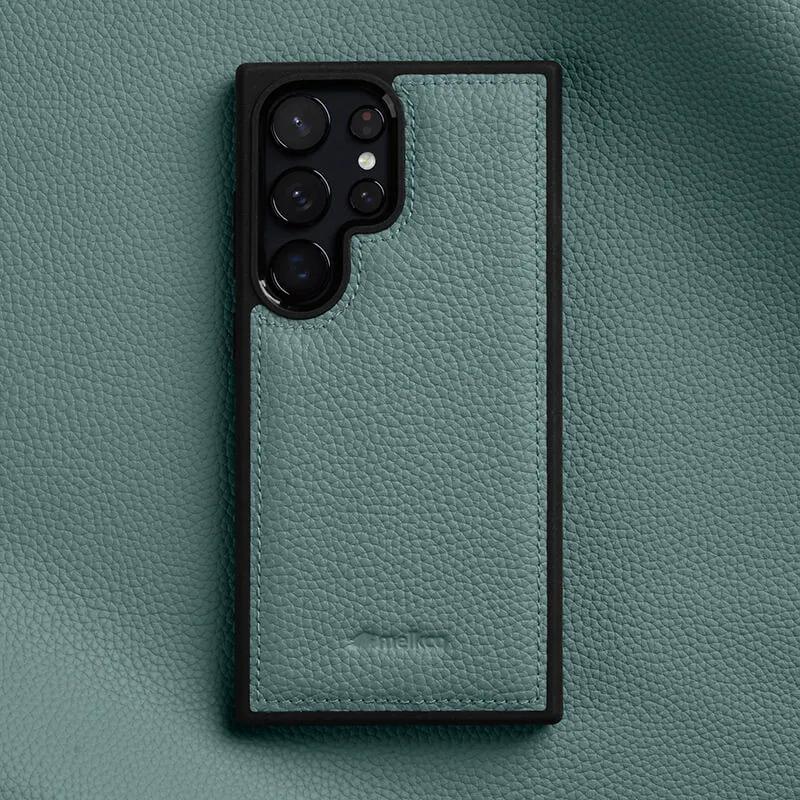 Melkco 100% Echtes Leder Case für Samsung Galaxy S23 S24 S25 Ultra Plus Premium Luxus Hülle Rindsleder Business Handyhüllen for S24 blau