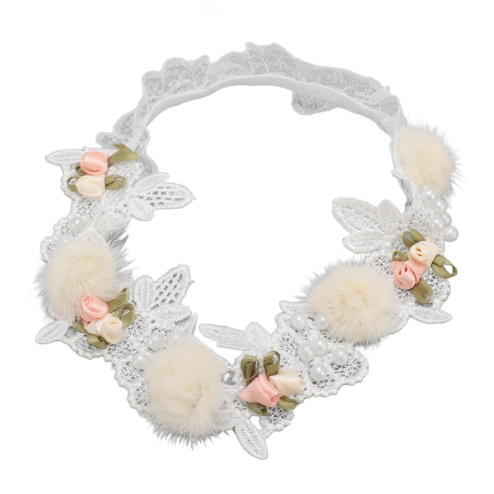 Taufstirnband Kleinkind Baby Säugling Taufe Dusche Dehnbar Spitze Foto Requisite Haarschmuck