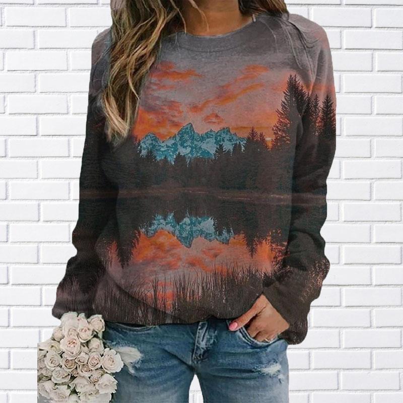 3D Druck Adler Frauen T-shirts Damen Tops Lange Hülse O-ansatz Pullover Femme T-shirts T Shirt Für Frauen 2XL gelb