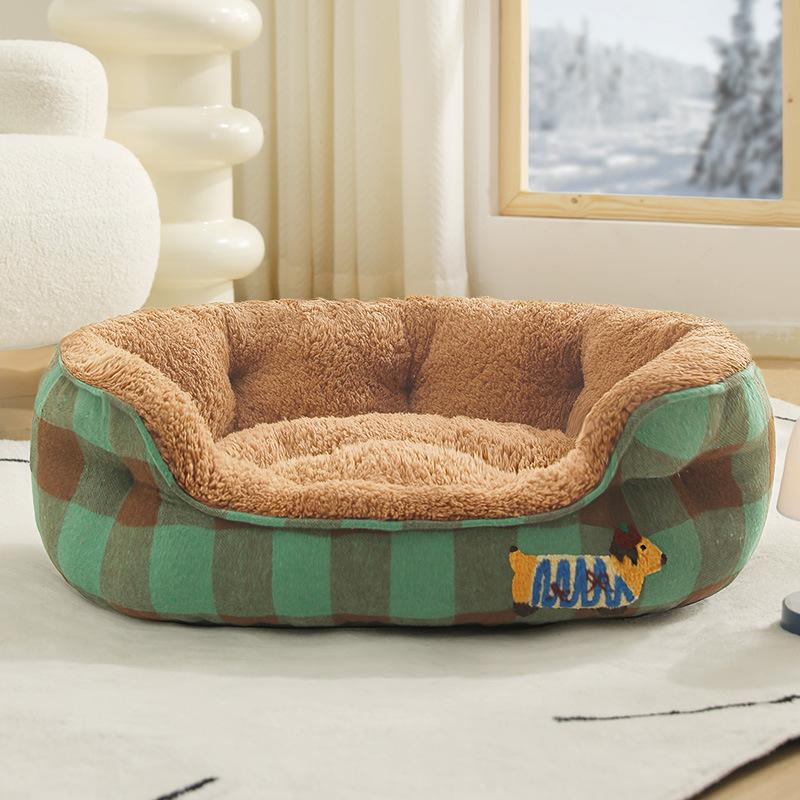 Hundehütte Wärme im Winter Sicheres Gefühl Beheizter halboffener Schlafsack Verdickte Winter Kleine Hundehütte für alle Jahreszeiten M: 51 * 42 * 17.5cm