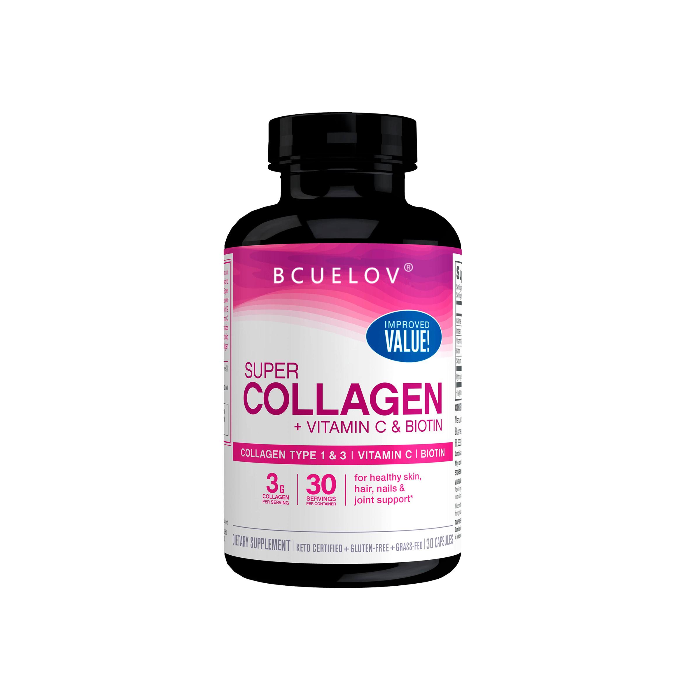 Kollagen-Tabletten mit Vitamin C und Biotin unterstützen gesunde Haut, Haare und Nägel
