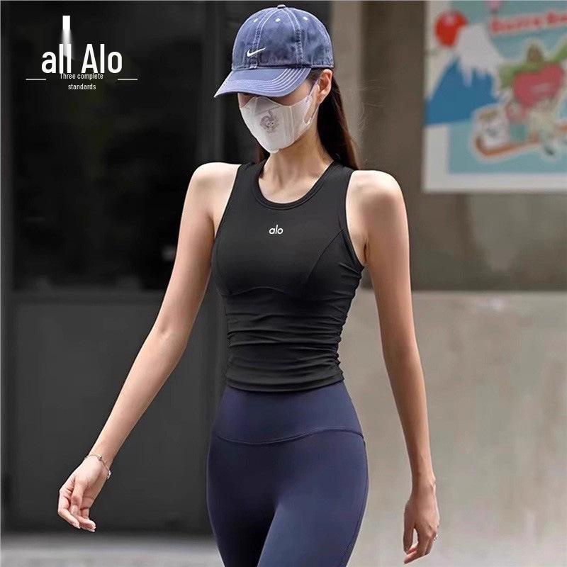 US ALO Yoga Wolkenartige Sportweste mit Brustpolstern für Laufen, Fitness und Yoga S [80-95 lbs]