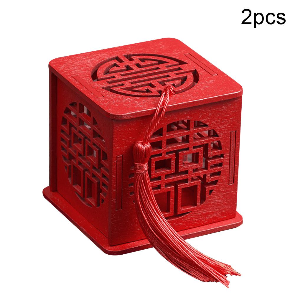 Mode Ornamente Festival 2 Stück Xi Out Schokolade Hohl Süßigkeiten Süße Briefbox Chinesische Hochzeitsfeier Gastgeschenke S Red Tassel