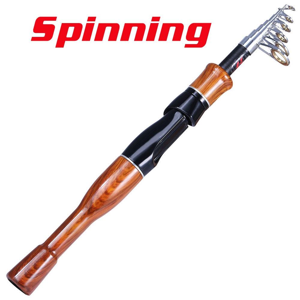 SOUGAYILANG 5,2 ft Tragbare Teleskop Angelrute Spinning Casting Angelgerät Angelrute FishingTools Spinning