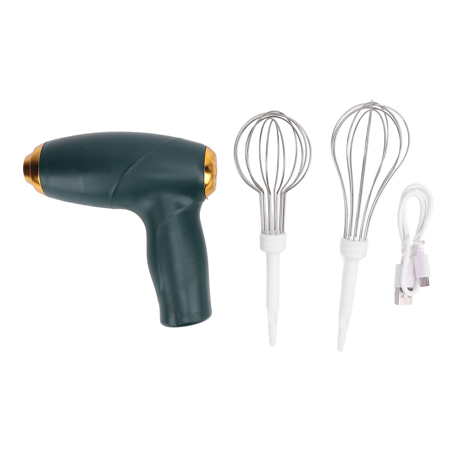 Kabelloser Handmixer USB Wiederaufladbar Tragbarer Handmixer Elektrischer Schneebesen Eierschläger zum Mischen Backen Green