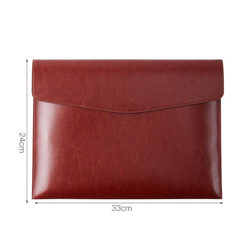 A4 Leder Aktentasche Beutel Universität Datei Ordner Snap Seite Dokument Tasche Pasta A4 Bürobedarf Papierkram Portfolio Organizer