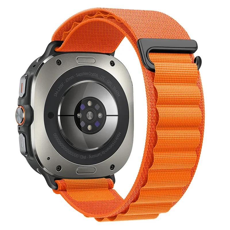Alpine Loop für Samsung Galaxy Watch Ultra Armband 47mm Zubehör Sport Nylon Armband correa Galaxy watch ultra 7 Armband 47mm Galaxy Watch Ultra orange