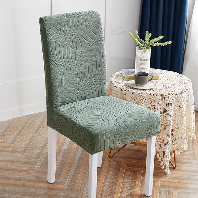 Wasserdichte Stuhlhussen für Esszimmer, dicker Stoff, Jacquard-Stuhlbezug, waschbar, Bankett-Sitzbezug für Hotel 1-Pcs grasgrüne