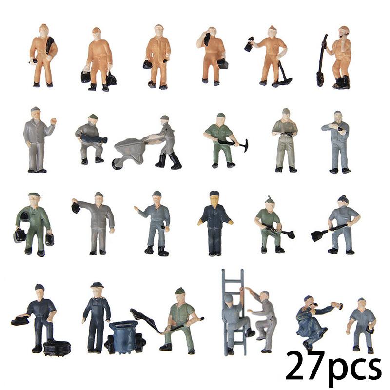 27 Teile/satz Modell Zug Eisenbahn Arbeiter Menschen Figuren Diorama Layout Maßstab 1:87