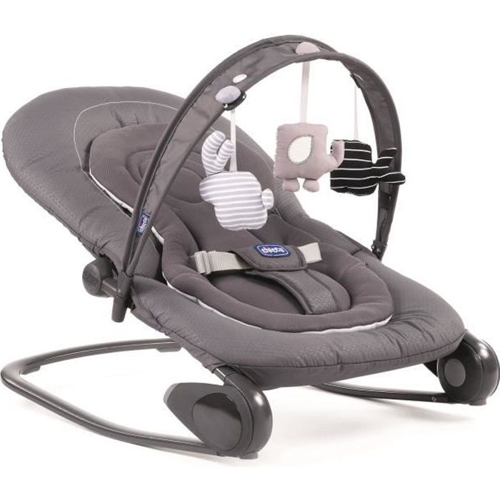 Babywippe CHICCO Hoopla Moongrey - Baby - Mit Spielbogen - Grau - 78x11 cm - Mitwachsend - Unisex