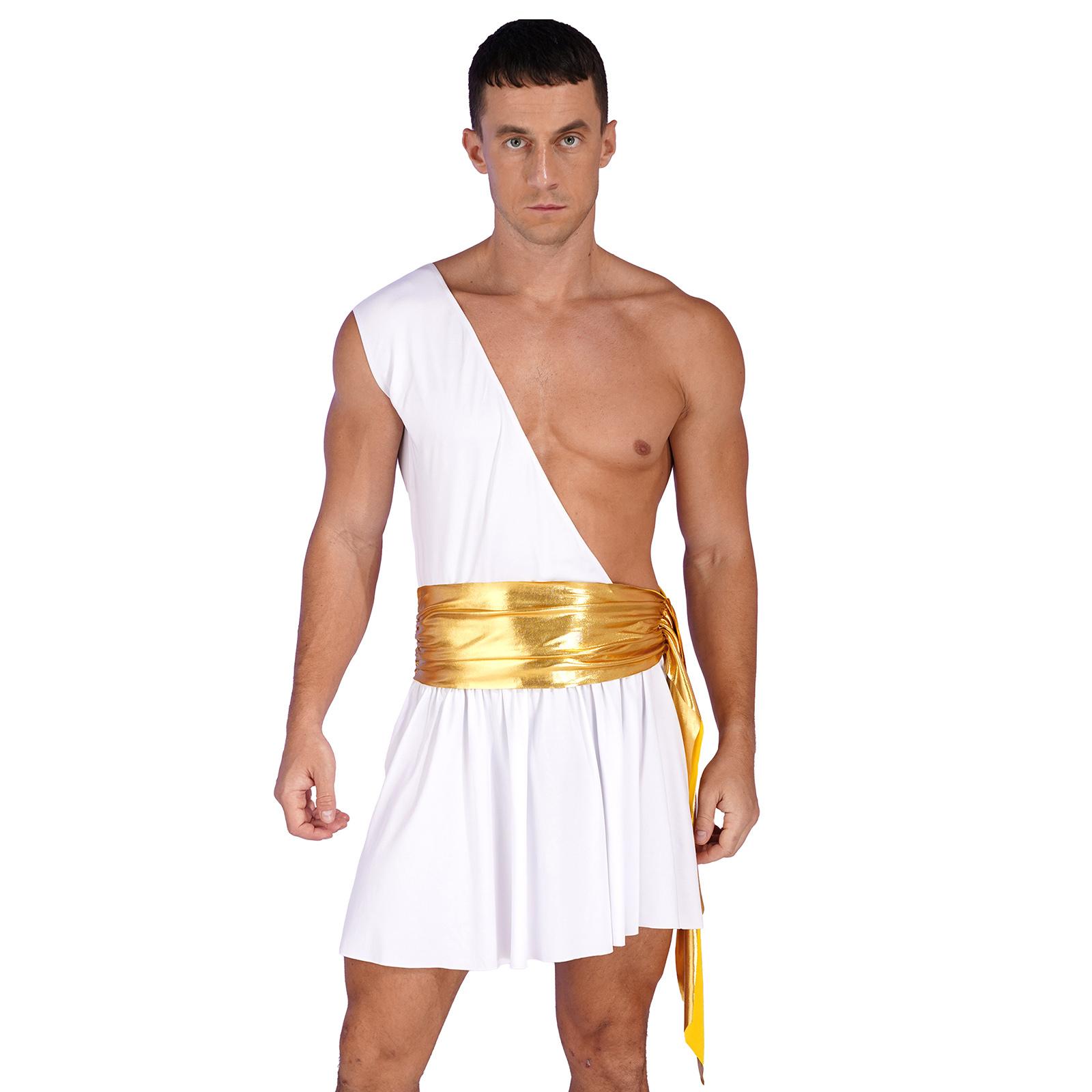Römisches Gladiator-Kostüm für Herren, antiker griechischer Gott, Halloween, Cosplay, Rüstung, Soldat, Rollenspiel, mittelalterlicher Ritter, Krieger, Cosplay-Outfits weiß