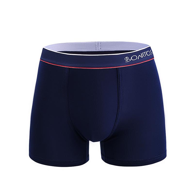 BONITOS 1 Stücke Druck Boxer Männer Unterwäsche Für Mann Baumwolle herren Unterhosen Bequem XL dunkelblaue