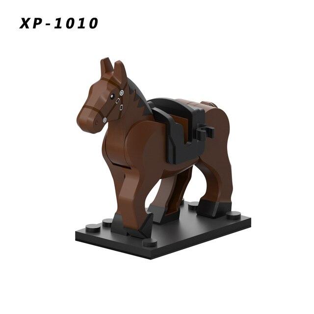Mini-Kunststoffblöcke, Actionfiguren, römischer Ritter, Militärpferde, Sättel, Mahler-Spielzeug, Kinderspielzeug XP1011-1016 XP1007-10