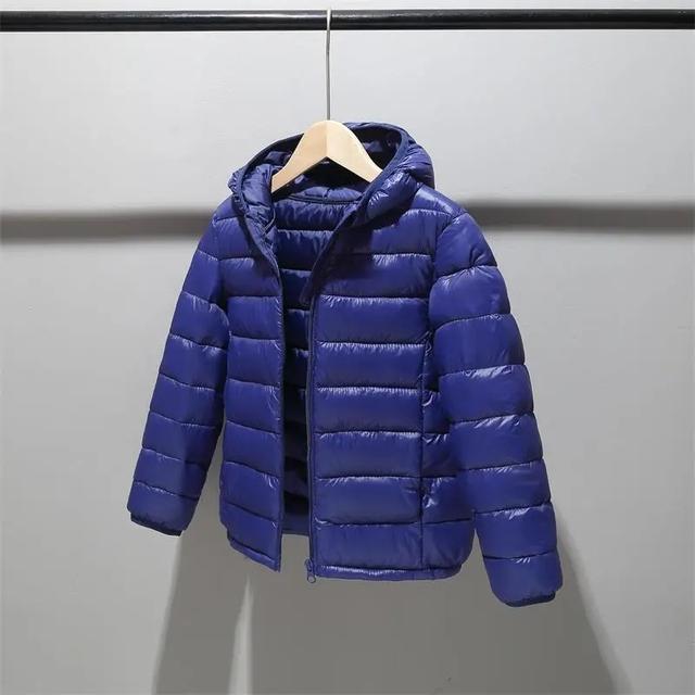 Kinder 2–12 Jahre alt, Daunen-Baumwolljacke, Kleidung für Jungen und Mädchen, mit Baumwolle gepolsterte Kleidung für Kinder, warme Daunenmäntel 11-12 navy blau