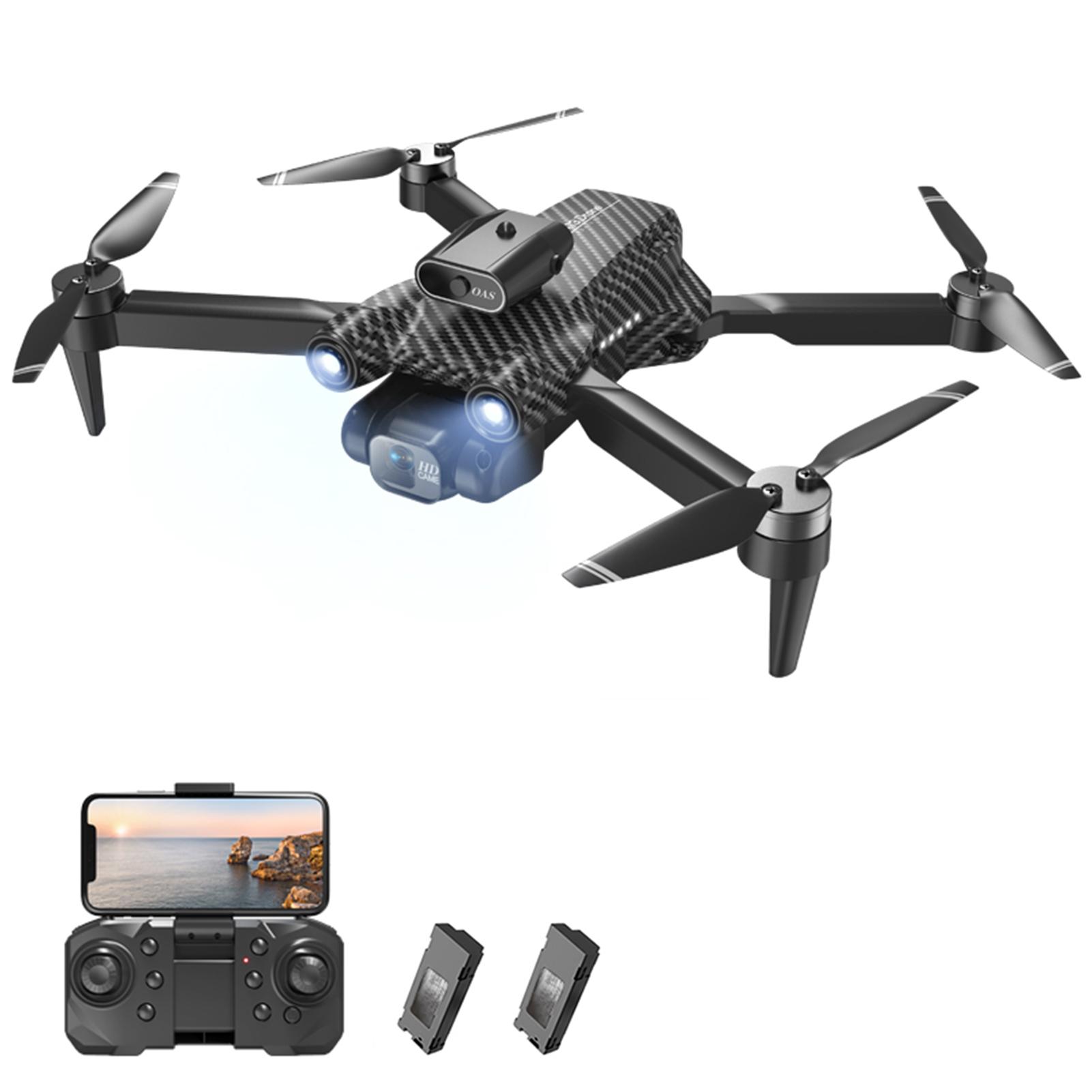 Ferngesteuerte Drohne mit Kamera, 4K-Doppelkamera, 360-Grad-Infrarot-Hindernisvermeidung, bürstenloser Motor 2 battery grau