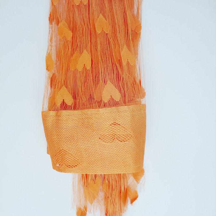 Romantischer Liebes-Linien-Vorhang, Quasten-Türvorhang, süßer Pfirsich-Herz-Vorhang, Trennwand-Hängevorhang (1 Stück) gelb