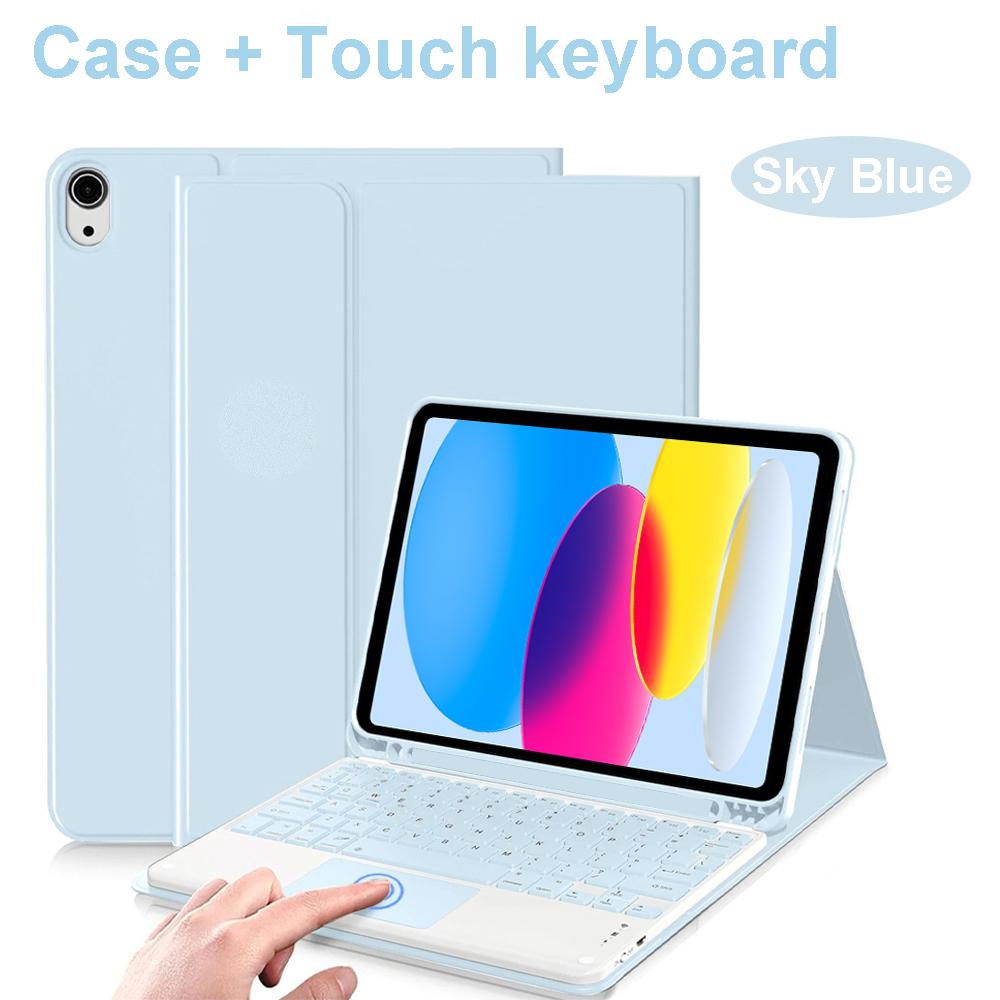 Hülle für iPad A16 11 Zoll A3355 A3356 A3354, Bluetooth-Tastaturabdeckung für iPad 10. Generation 10,9 Zoll A2696 A2757 A2777 A3162 iPad A16 10th 10.9in&Spanish