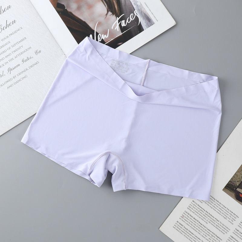 Damen Boxershorts Unterwäsche Nahtlose Höschen Einfarbige Boyshorts Mittlere Taille Höschen Unsichtbare Sicherheitshöschen Weibliche Unterhosen M(40-50KG) violett