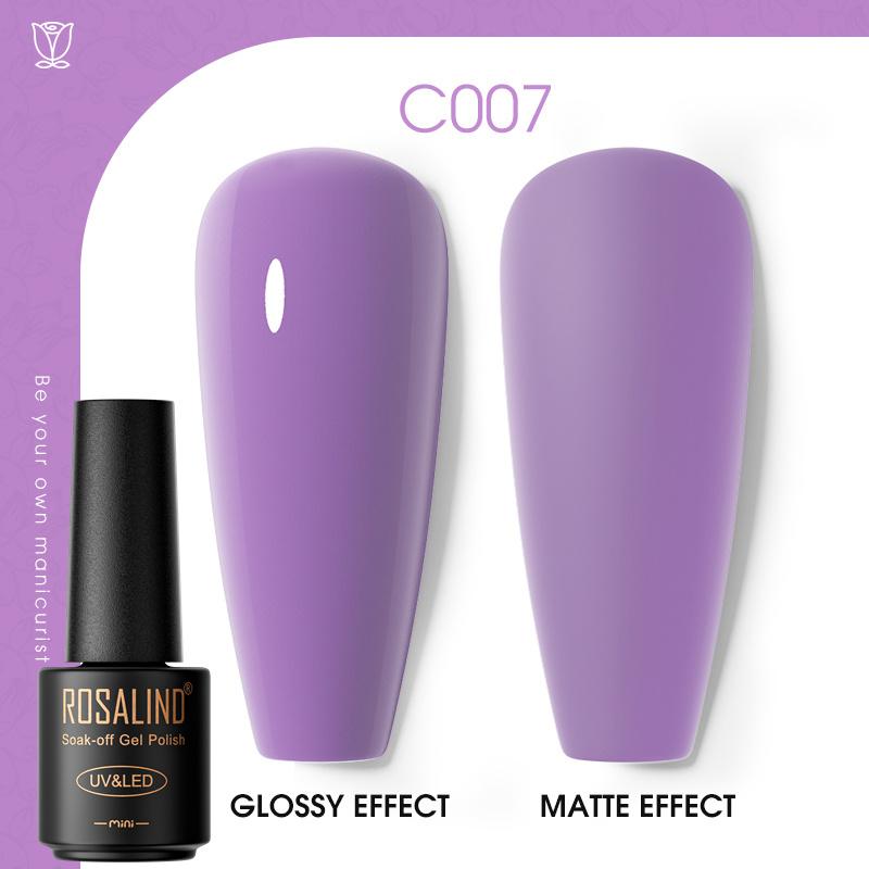 ROSALIND Nail Gel Polish Semi Permanent Varnish Hybrid UV Gel Polish Soak Off Nail Art Gel Top Base Coat Matt Top For Manicure Nail Art RA-C007