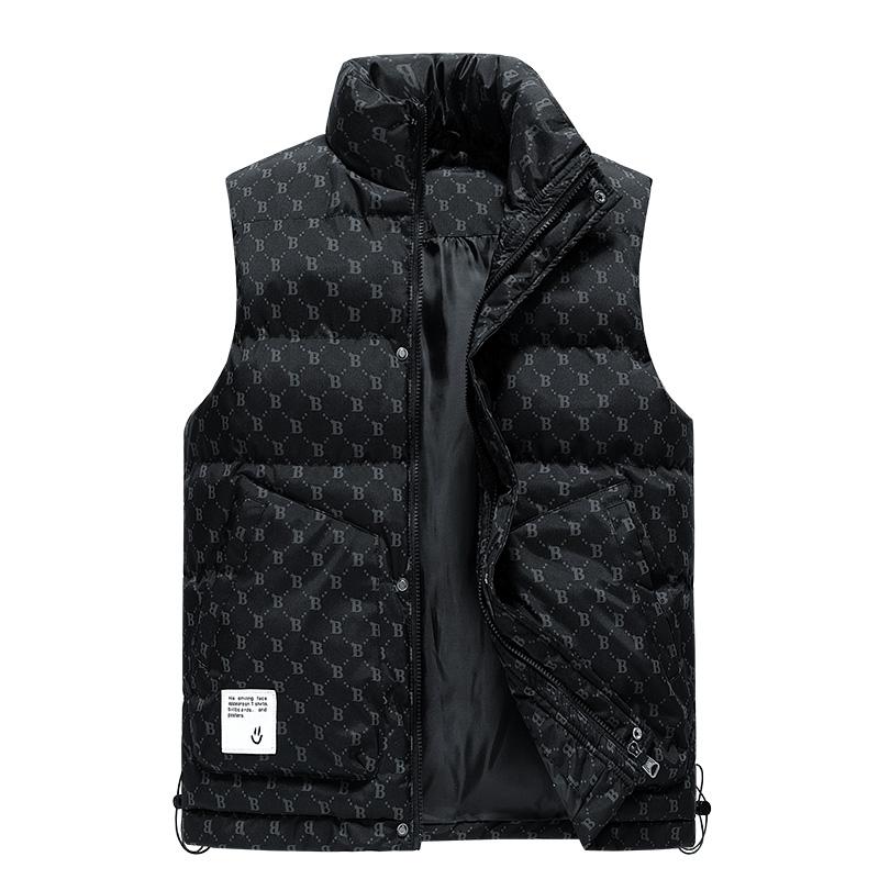 Winter Männer Frauen Winddicht Weste Warm Ärmel Jacke männer Weste Im Freien Stehkragen Tops Harajuku Westen L schwarz
