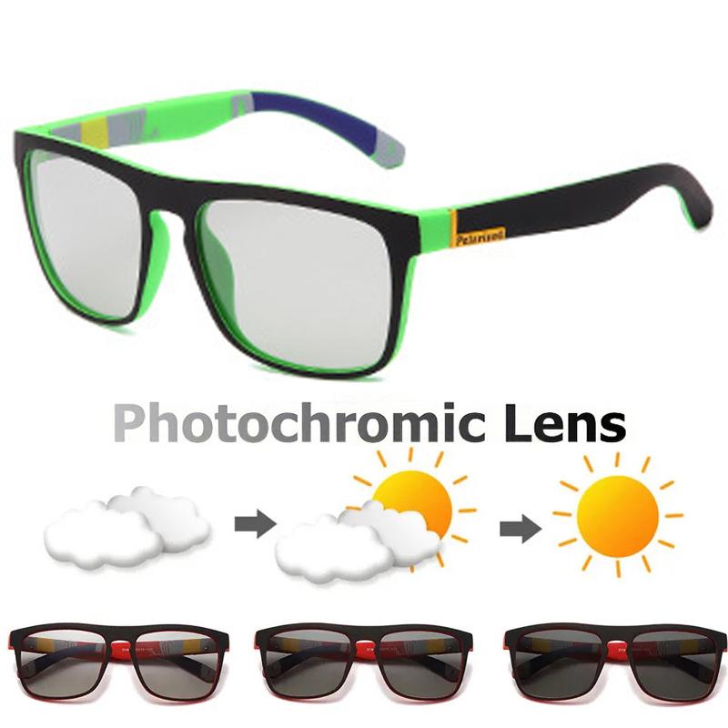 Photochrome Sonnenbrille für Herren, quadratisch, für Herren, klassische Sonnenbrille, für den Außenbereich, Bewegungsbrille, Reitbrille, nicht polarisierte Brille white