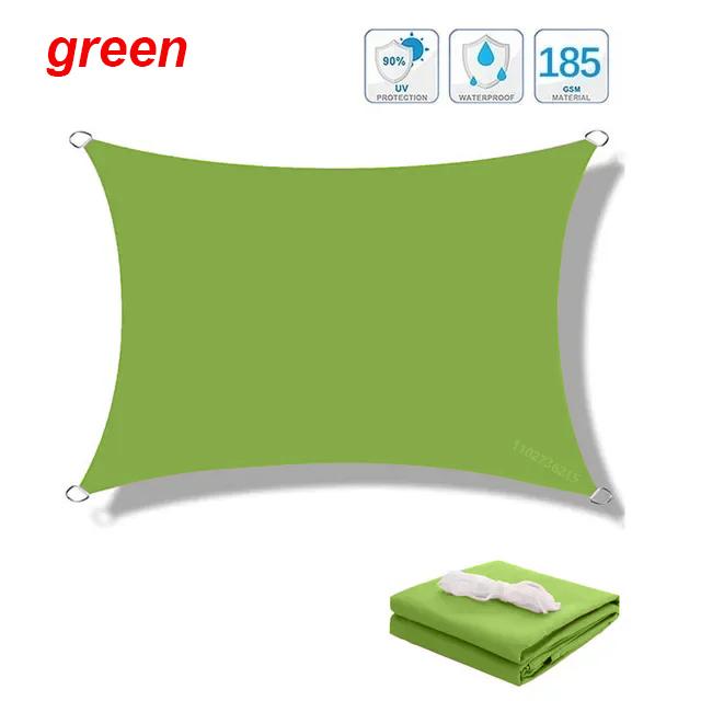 Wasserdichter großer Sonnenschutz Sonnenschutz Schutz Outdoor Baldachin Garten Terrasse Pool Sonnensegel Markise Camping Schatten 200x200cm grün
