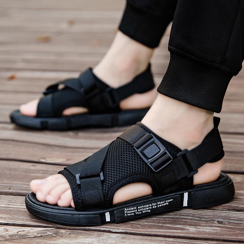 Outdoor Atmungsaktive Komfort Slip On Plus Größe Offene Schuhe Casual Männer Sandalen Sommer Schuhe Sandale Herren PVC Sandalen 39 schwarz