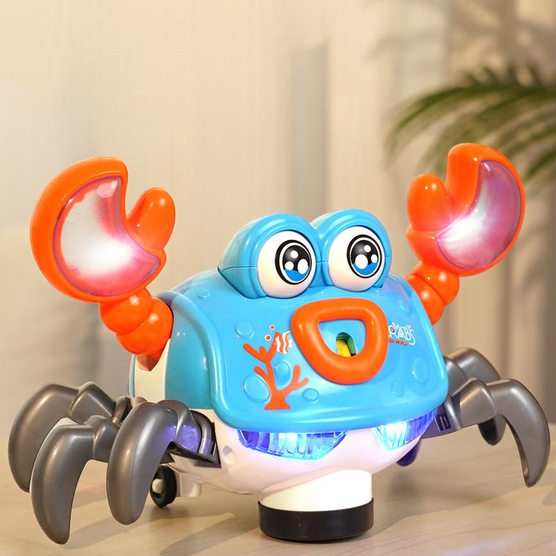 Induktions Tanzender Entkommender Krabbe Kleinkinder Spielzeug Licht Musik Krabbelnder Spaß Weglaufen Spielzeug Für Kinder Pädagogisches Spielzeug Geschenke blue
