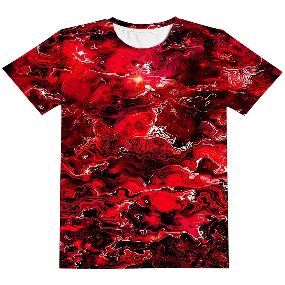 Kinder T-Shirts 3D-Druck Flamme Blitz Muster Rundhals T-Shirts Lässige Jungen Mädchen Tops Kinder T-Shirts 130