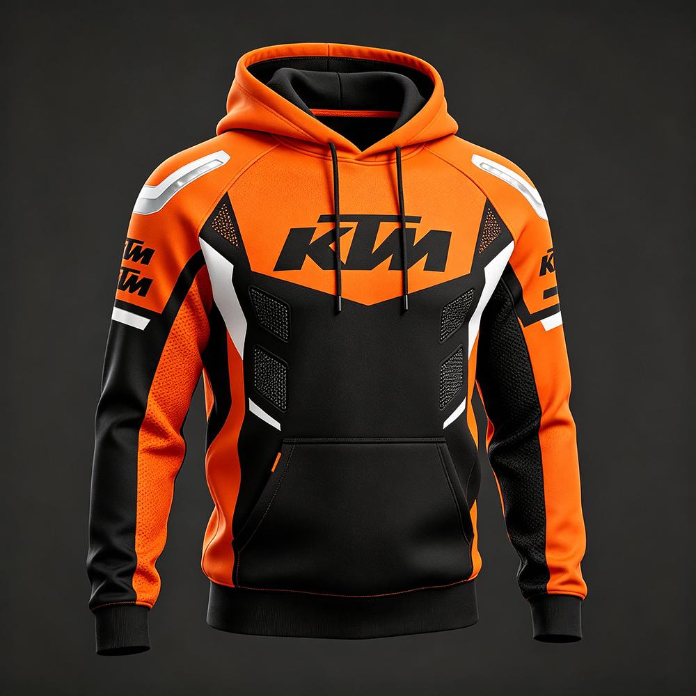 Herren Frühling und Herbst KTM F1 Racing und Motorradbekleidung Neuer Aufdruck Langarm Stil 3XL orange