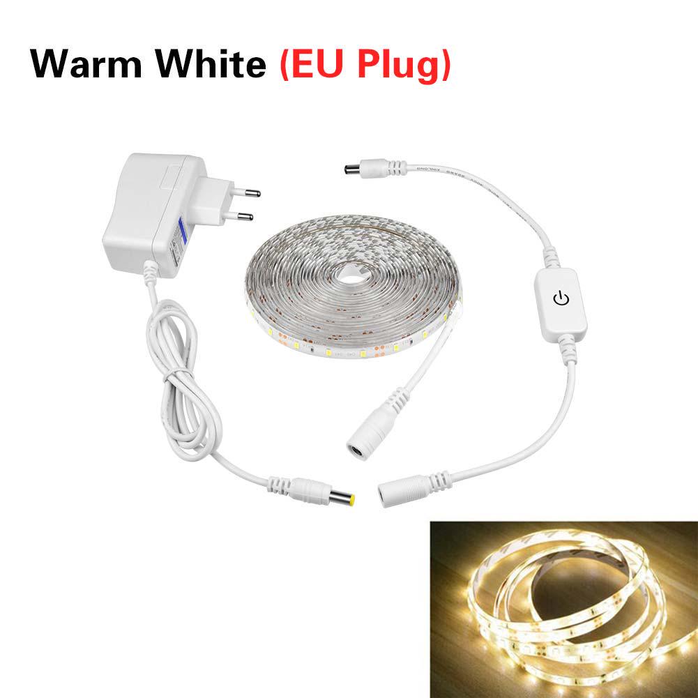 Dimmbare LED Streifen Licht Touch Sensor Schalter LED Unter Schrank Licht 1M 2M 3M 4M 5M LED Garderobe Lampe Küche beleuchtung EU Stecker 4m EU Plug warm weiße